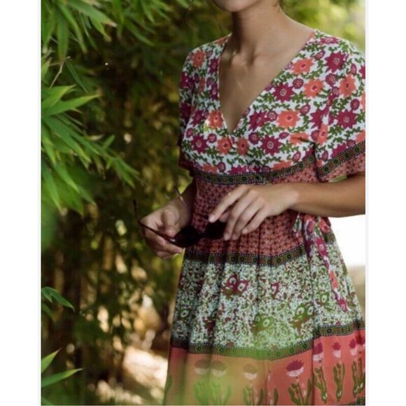 Raga enchanted forest mini boho wrap dress size small - Picture 2 of 11